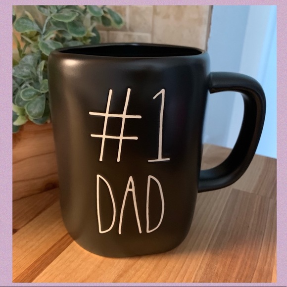 RAE DUNN BY MAGENTA “#1 DAD” LL BLACK CERAMIC MUG